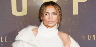 Jennifer Lopez shows off her incredible figure in a white knitted turtle-neck dress as she puts looming divorce to one side and jets off to London for Unstoppable screening