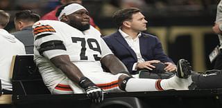 Browns LT Dawand Jones carted off with an ankle injury that will require season-ending surgery