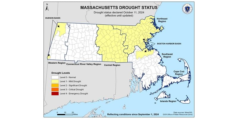 Mild drought conditions declared in parts of Massachusetts