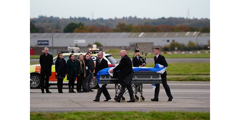 Alex Salmond’s body met by family and piper as plane lands in Aberdeen