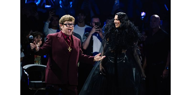 Watch Elton John join Dua Lipa on stage at special Royal Albert Hall orchestral show