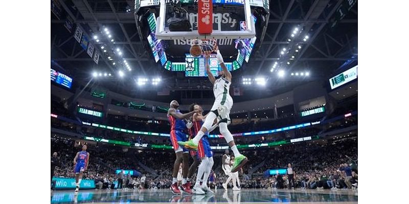 With key teammates out, Antetokounmpo steps up with 59 points to lead Bucks over Pistons in OT