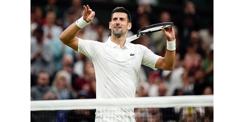 England celebrations briefly interrupt Novak Djokovic’s progression at Wimbledon