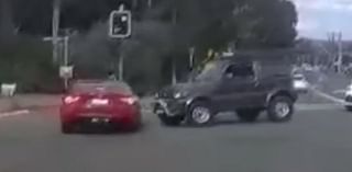 Watch the terrifying moment a P-plater allegedly speeds through a red light before hitting a grandmother and toddler on a footpath