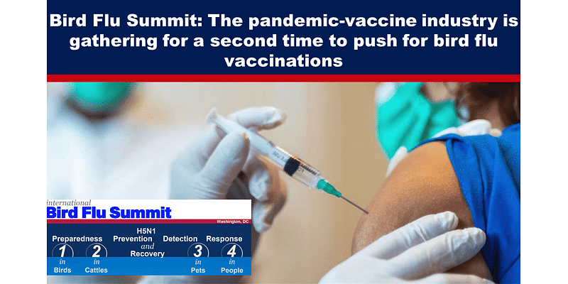 Bird Flu Summit: The pandemic-vaccine industry is gathering for a second time to push for bird flu vaccinations