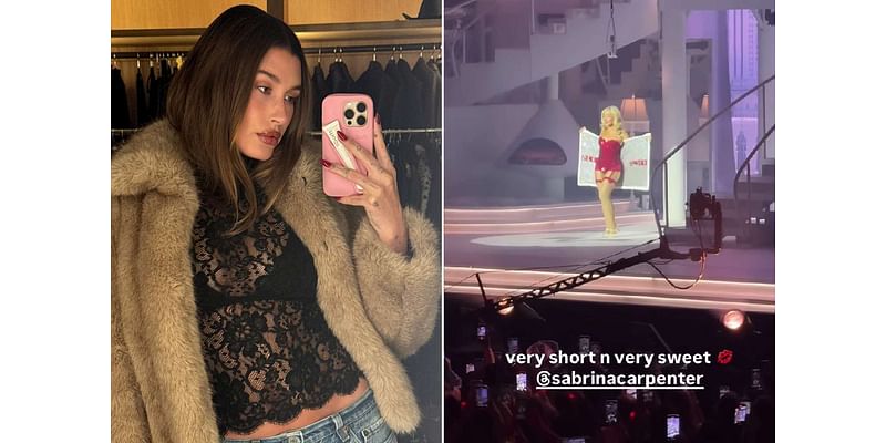 Hailey Bieber Has Chic Post-Baby Night Out with Kendall Jenner at Sabrina Carpenter Concert