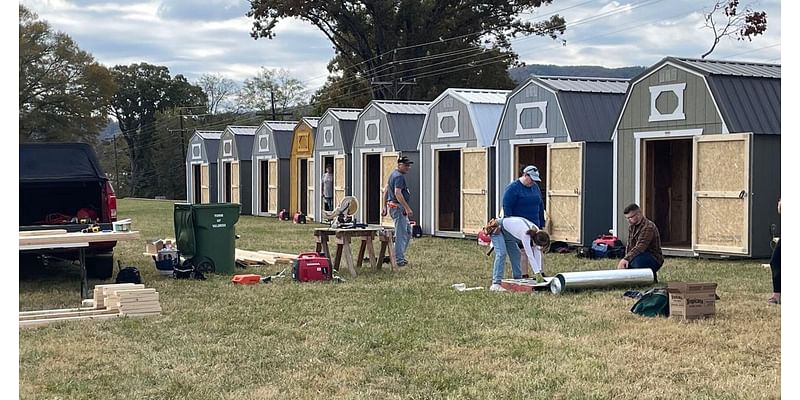 125 volunteers gather in Valdese to build sheds with generators, fridges for Hurricane Helene victims