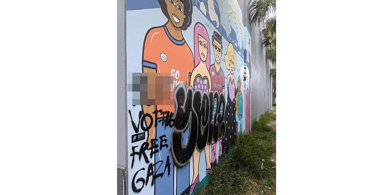 Downtown St. Pete Mural Vandalized With Anti-Voting Message