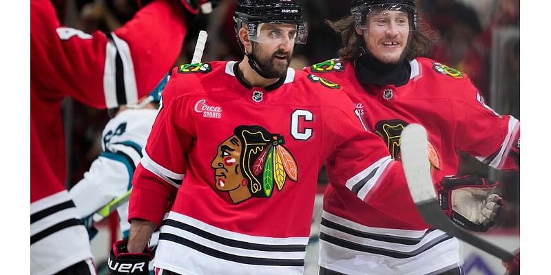 Bertuzzi helps Chicago beat San Jose 4-2 in the Blackhawks' home opener