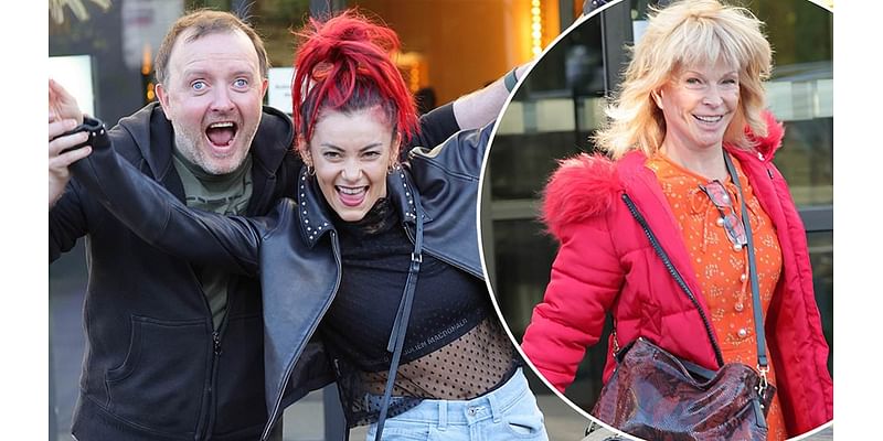 Strictly's Dianne Buswell and Chris McCausland look in good spirits while Toyah Willcox cuts a vibrant figure in a floral orange dress as they head to rehearsals