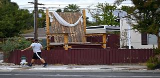 A wooden chair in California is as tall as a house. It’s part of a teary love story