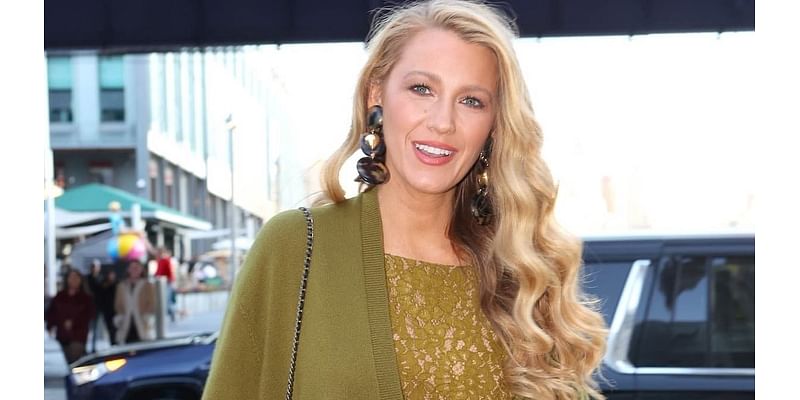 Blake Lively sizzles in green lace frock and matching cardigan for Betty Booze event in NYC