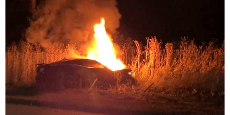 Car bursts into flames after crash along Parkway West in Robinson Township