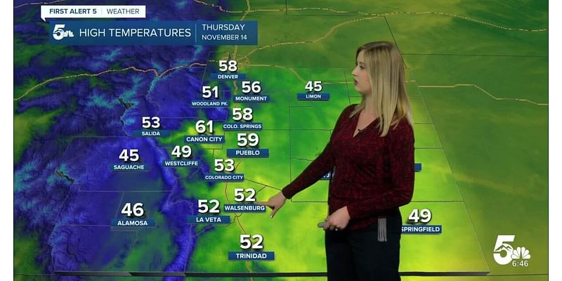 Cold mornings and sunny but mild afternoons for the rest of the week in Colorado