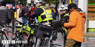 bikes in City of London used by delivery riders