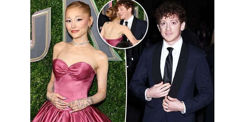 Ariana Grande and boyfriend Ethan Slater have rare PDA moment on ‘Wicked’ red carpet