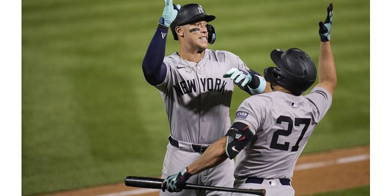 Judge hits major league-leading 54th homer, Stanton, Volpe also connect as Yankees pound A’s 10-0