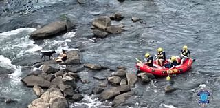 Woman stranded on rocks in Chattahoochee River saved by Columbus authorities, video shows