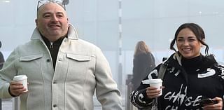 Strictly's Wynne Evans and Katya Jones plaster on a smiles after arriving in Blackpool - as he's tipped to leave the show after narrowly surviving the dance-off amid fan fury