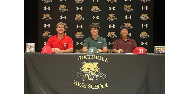 Buchholz baseball trio sign their Letter of Intent to play collegiately