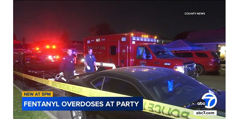 1 person dead, 3 hospitalized after overdose incident at party in Anaheim