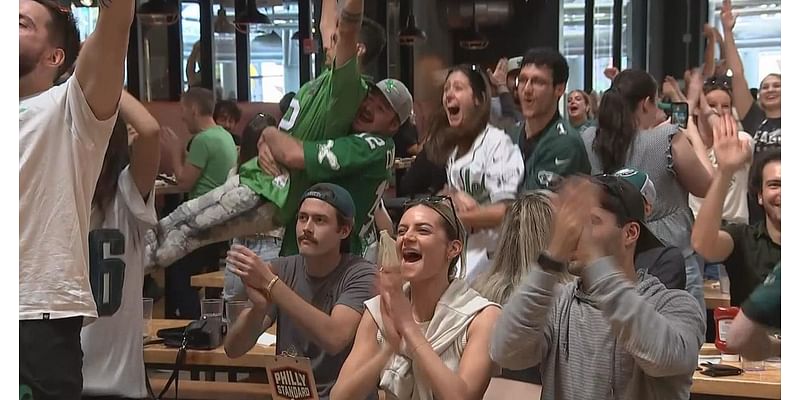 Philadelphia Eagles fans celebrate nail-biter win over New Orleans Saints