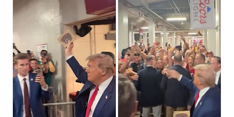 Donald Trump Tosses Out Chicken Fingers at Alabama Georgia Game