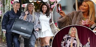 Love Island's Grace Jackson shows her pals pictures of herself in new clothing collection as they have lunch in Paris after she made her fashion week debut