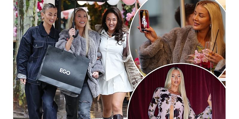 Love Island's Grace Jackson shows her pals pictures of herself in new clothing collection as they have lunch in Paris after she made her fashion week debut