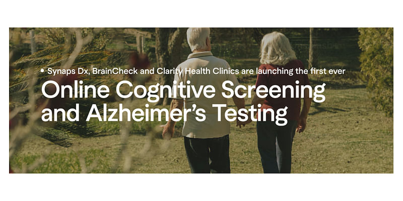 Synaps Dx Launches Digital Cognitive Screening and Alzheimer’s Testing with BrainCheck and Clarity Health Clinics