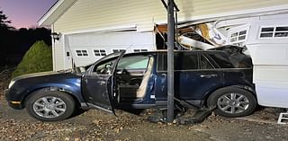 Vehicle causes damages to house’s garage in Granby