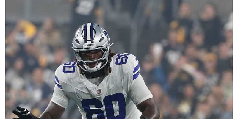 Dallas Cowboys tackle Tyler Guyton seen wearing wrap on knee after win over Steelers