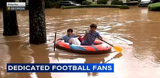 Football fan uses raft to rescue friend from Hurricane Helene flooding to go to Georgia-Alabama game