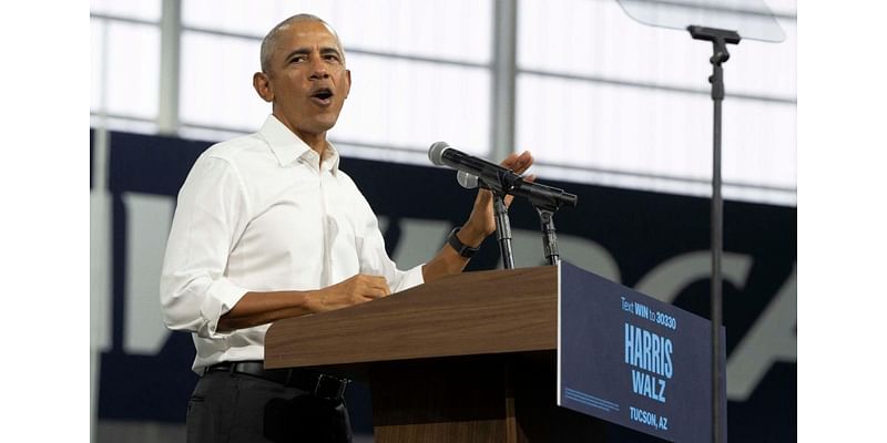 Obama unleashes on Trump’s ‘China-made’ bibles in attack-filled Tucson rally