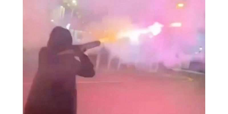 Watch: Man with rocket launcher shoots fireworks at passers-by in Birmingham