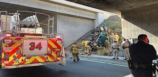 Vehicle flips off freeway in South Bay crash