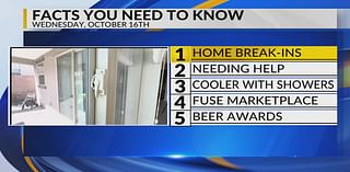 KRQE Newsfeed: Home break-ins, Warehouse fire, Cooler with showers, Fuse Makerspace, Beer awards