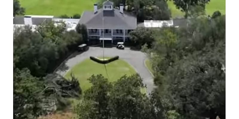 Remarkable new drone footage shows the damage to Augusta National Golf Club in the wake of Hurricane Helene