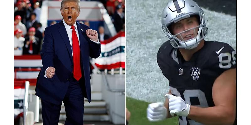 Brock Bowers becomes the latest NFL star to do 'The Donald Trump' celebration dance after scoring touchdown