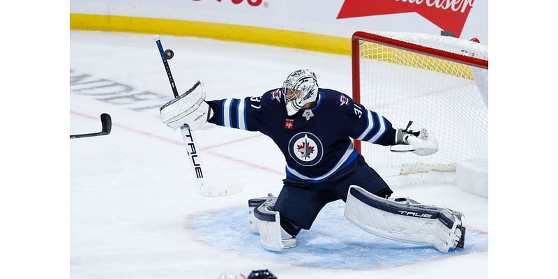 Jets' Connor Hellebuyck faces Sharks in 500th career start