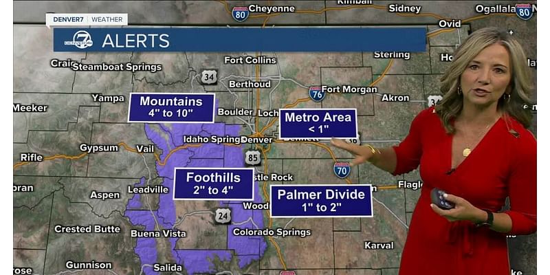 Rain and snow developing across Colorado Wednesday