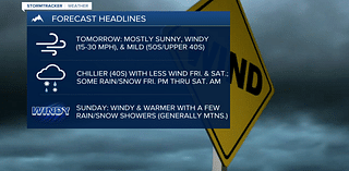 Mainly sunny and mild with gusty winds on Thursday