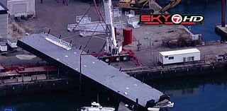 Crane collapses, drops barge onto boat in Boston Harbor - Boston News, Weather, Sports