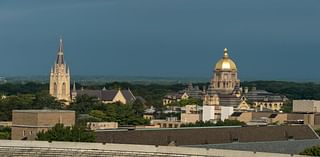 EarthCam shows showers passing through Notre Dame day before game