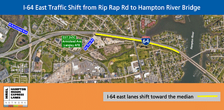 New traffic patterns on I-64 eastbound in Hampton