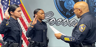 WATCH: Cocoa Police Chief Evander Collier Swears In New Officers Megan Romo and April Zayas