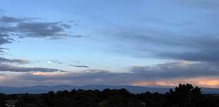 Moonrise And Sunset Over Sangre De Cristo Mountains