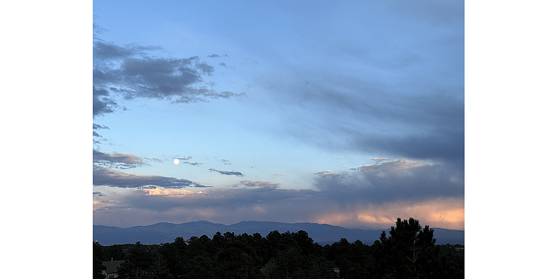 Moonrise And Sunset Over Sangre De Cristo Mountains