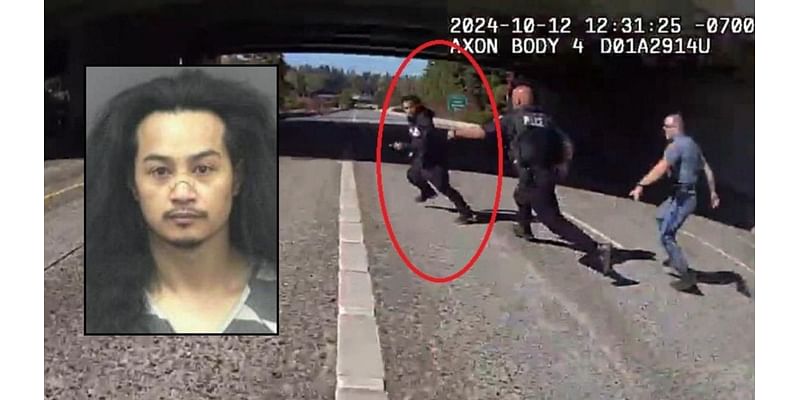 Rare bodycam shows suspect throw bomb at WA police officers on I-90