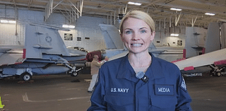 Katie Nordeen spends the night aboard underway Navy aircraft carrier